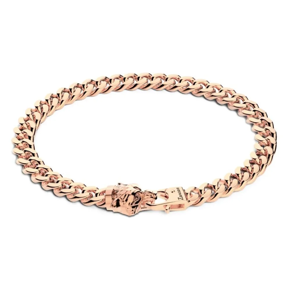 Cheap Zancan Silver Curb Chain Bracelet With Wolf Head Closure. Bracelets