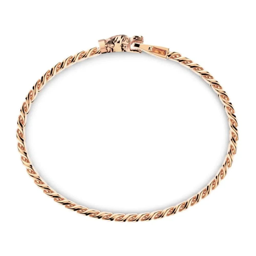 Cheap Zancan Silver Curb Chain Bracelet With Wolf Head Closure. Bracelets
