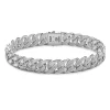 Hot Zancan Silver Curb Chain Bracelet With Striated Finish. Bracelets