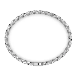 Hot Zancan Silver Curb Chain Bracelet With Striated Finish. Bracelets
