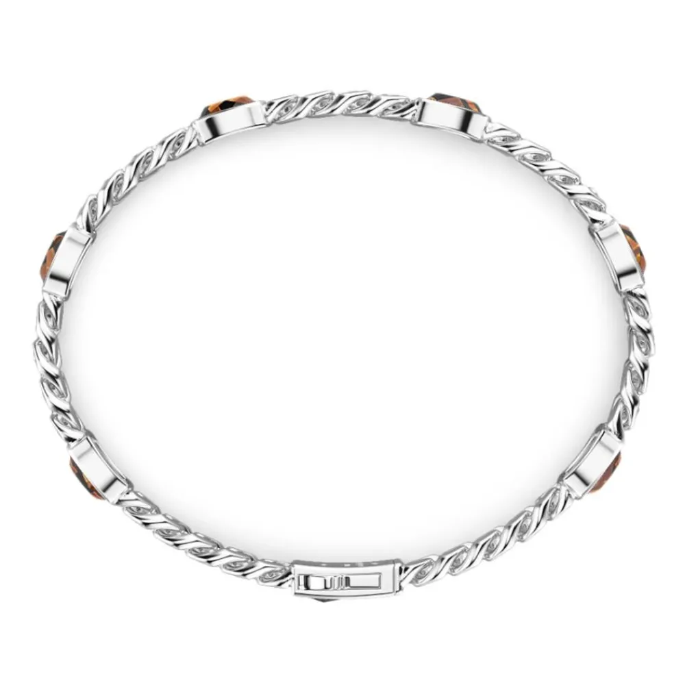 Cheap Zancan Silver Curb Chain Bracelet With Tiger'S Eye Stones. Bracelets