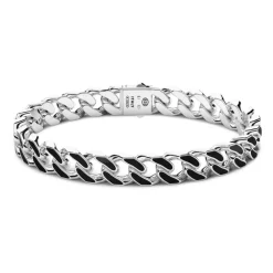 Outlet Zancan Silver Curb Chain Bracelet With Black Lacquer. Bracelets