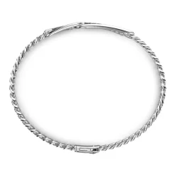 Best Sale Zancan Silver Curb Chain Bracelet With Black Stones. Bracelets