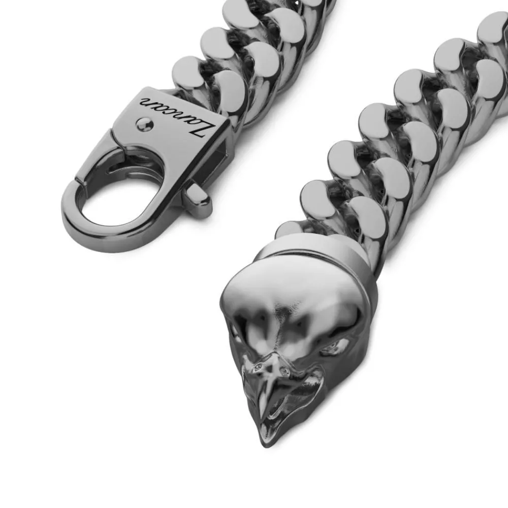 Best Sale Zancan Silver Curb Chain Bracelet With Eagle Head Closure. Bracelets