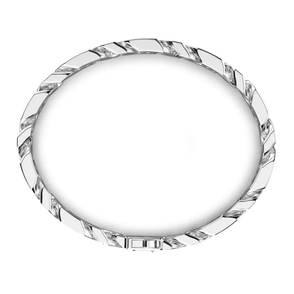Flash Sale Zancan Silver Curb Chain Bracelet With Black Stones. Bracelets