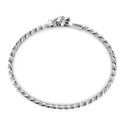 Shop Zancan Silver Curb Chain Bracelet With Panther Head Closure. Bracelets