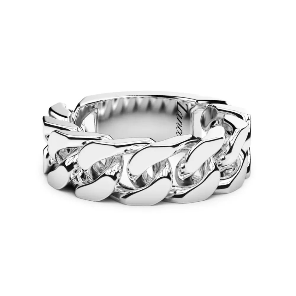 Fashion Zancan Silver Curb Chain Ring. Bagues