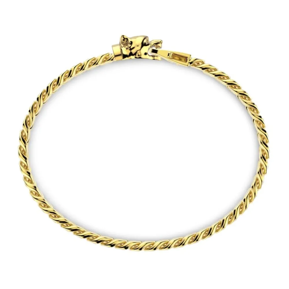 Store Zancan Silver Curb Chain Bracelet With Pit Bull Head Closure. Bracelets
