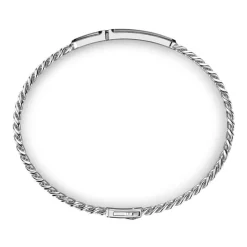 Clearance Zancan Silver Curb Chain Bracelet With Tag And Black Stone. Bracelets