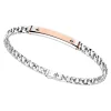 Flash Sale Zancan Silver Curb Chain Bracelet With Tag And Rose Gold Inserts. Bracelets