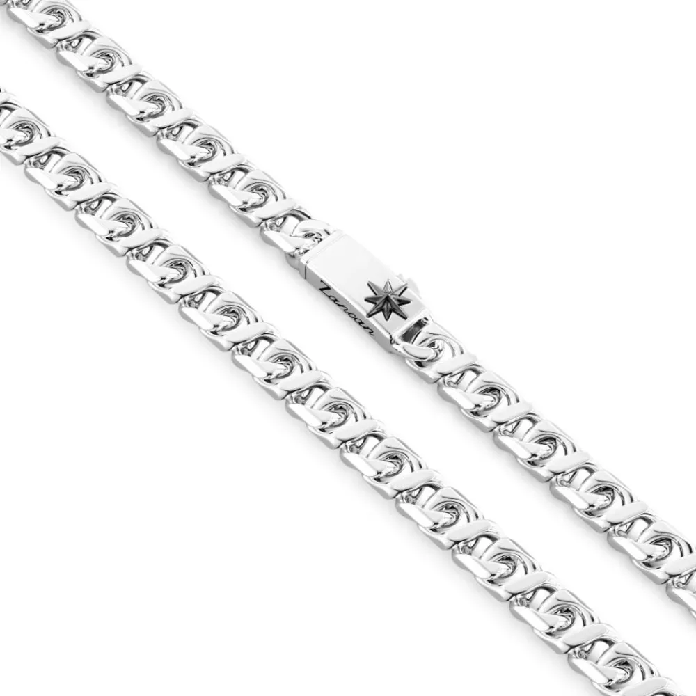 Cheap Zancan Silver Curb Chain Necklace Colliers