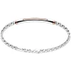 Cheap Zancan Silver Curb Chain Bracelet With Tag And Rose Gold Inserts. Bracelets