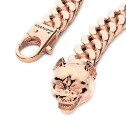 Cheap Zancan Silver Curb Chain Bracelet With Pit Bull Head Closure. Bracelets