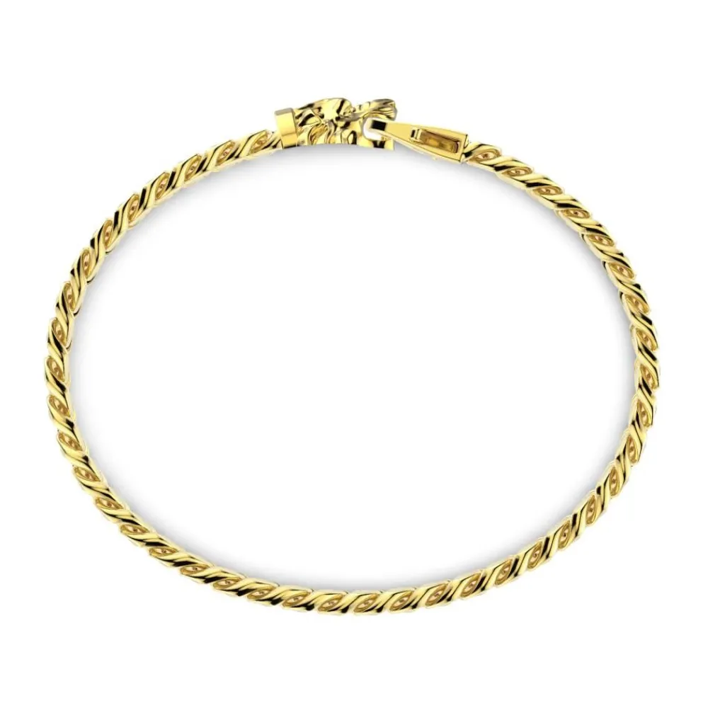 Outlet Zancan Silver Curb Chain Bracelet With Lion Head Closure. Bracelets