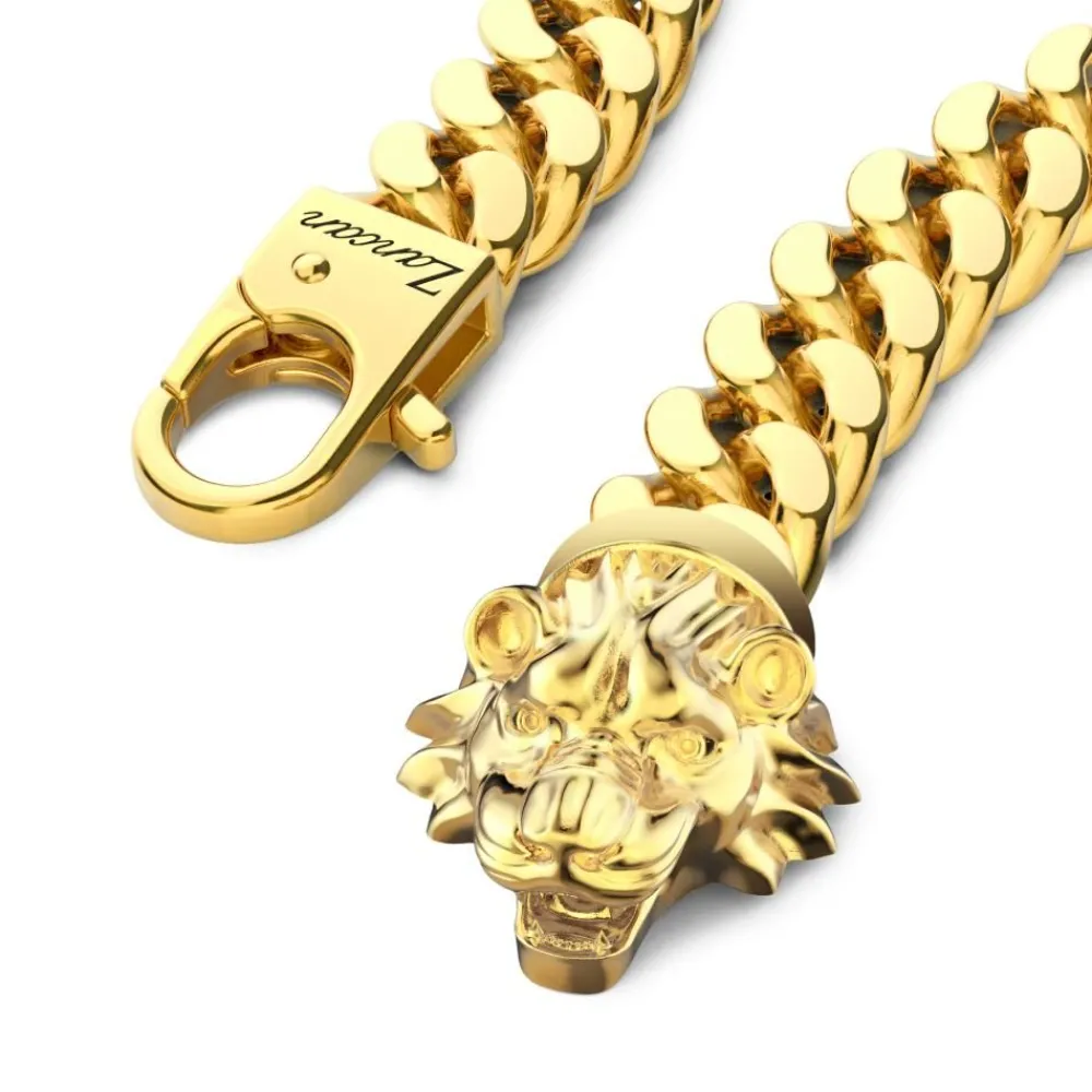 Outlet Zancan Silver Curb Chain Bracelet With Lion Head Closure. Bracelets