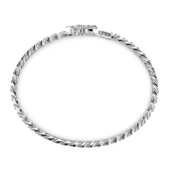 Outlet Zancan Silver Curb Chain Bracelet With Crocodile Head Closure. Bracelets