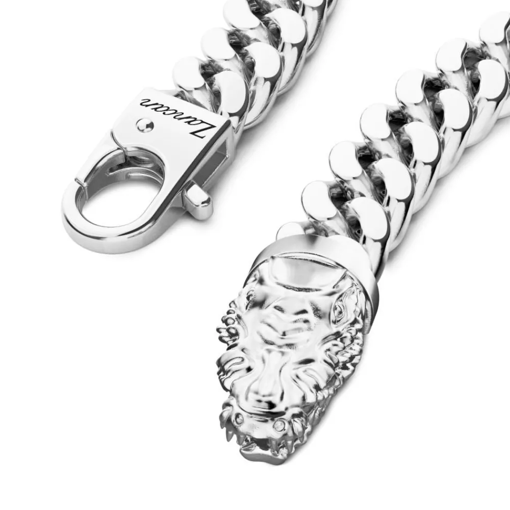 Outlet Zancan Silver Curb Chain Bracelet With Crocodile Head Closure. Bracelets