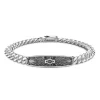 Outlet Zancan Silver Curb Chain Bracelet With Tag And Black Stones. Bracelets