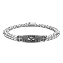 Outlet Zancan Silver Curb Chain Bracelet With Tag And Black Stones. Bracelets