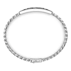 Outlet Zancan Silver Curb Chain Bracelet With Tag And Black Stones. Bracelets