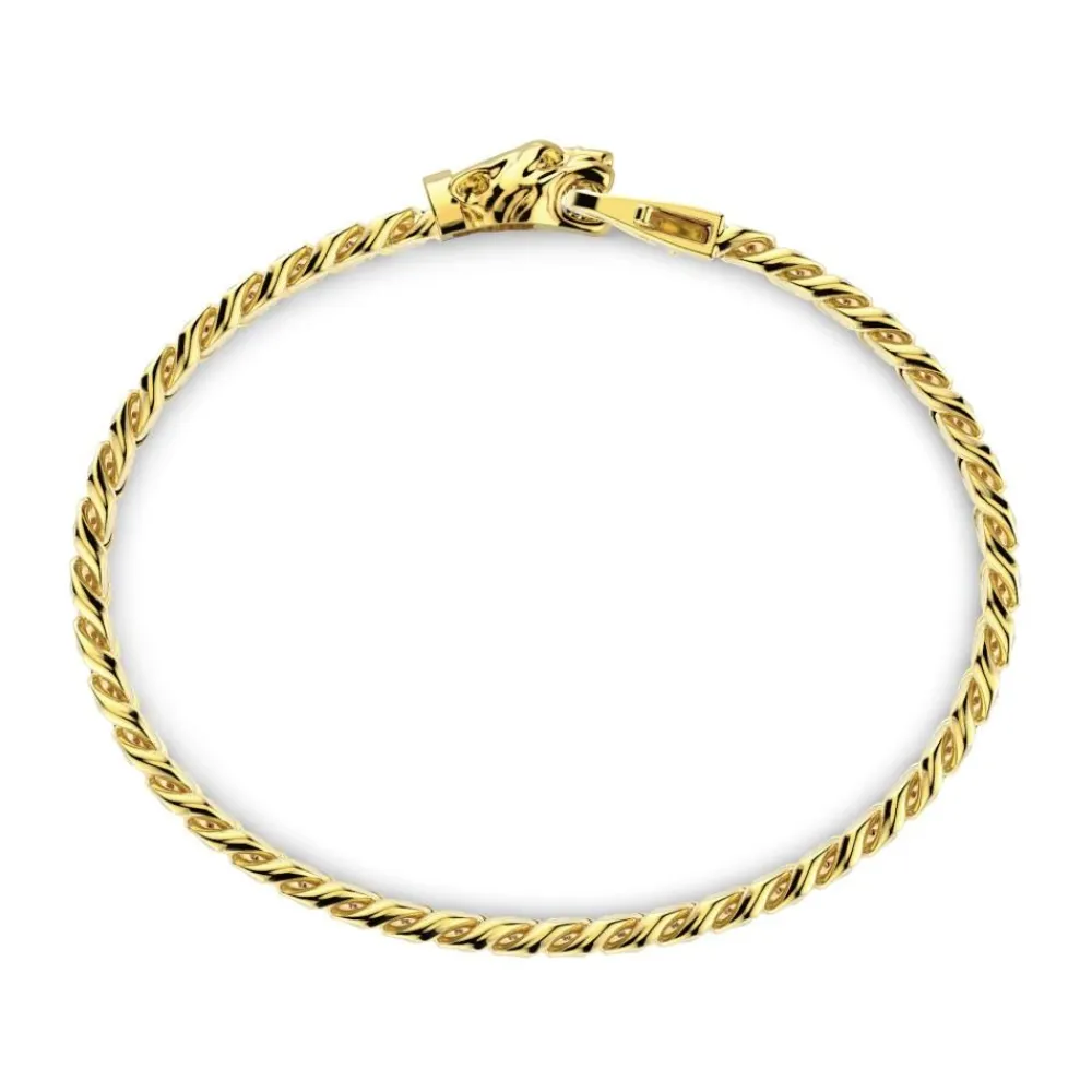 New Zancan Silver Curb Chain Bracelet With Panther Head Closure. Bracelets