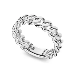 Shop Zancan Silver Curb Chain Ring. Bagues