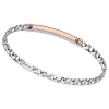 New Zancan Silver Curb Chain Bracelet With Tag And Rose Gold Inserts. Bracelets