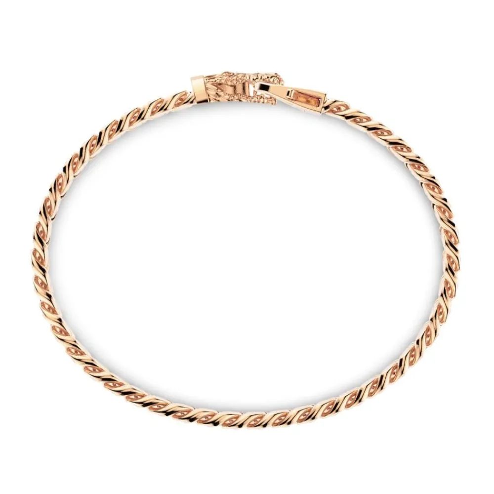 Shop Zancan Silver Curb Chain Bracelet With Crocodile Head Closure. Bracelets