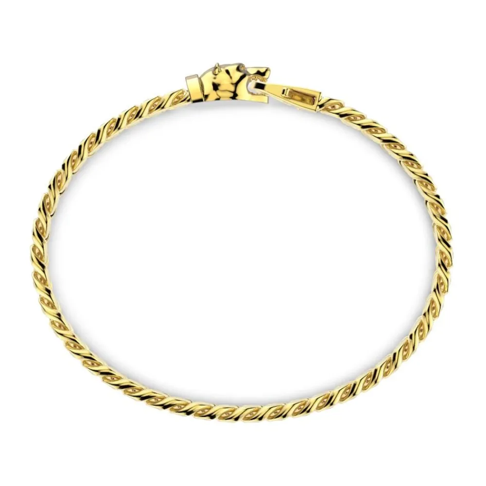 Fashion Zancan Silver Curb Chain Bracelet With Bear Head Closure. Bracelets