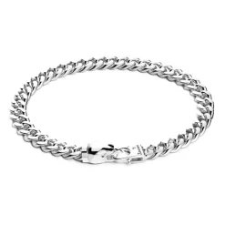 Shop Zancan Silver Curb Chain Bracelet With Eagle Head Closure. Bracelets