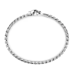 Shop Zancan Silver Curb Chain Bracelet With Eagle Head Closure. Bracelets