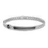Online Zancan Silver Curb Chain Bracelet With Tag And Onyx Stones. Bracelets