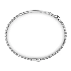Online Zancan Silver Curb Chain Bracelet With Tag And Onyx Stones. Bracelets
