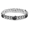 Online Zancan Silver Curb Chain Bracelet With Striated Black Finish And Onyx Stone. Bracelets
