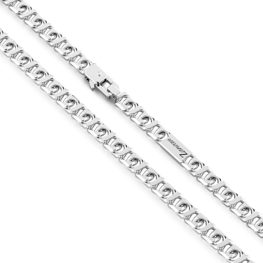 New Zancan Silver Curb Chain Necklace Colliers
