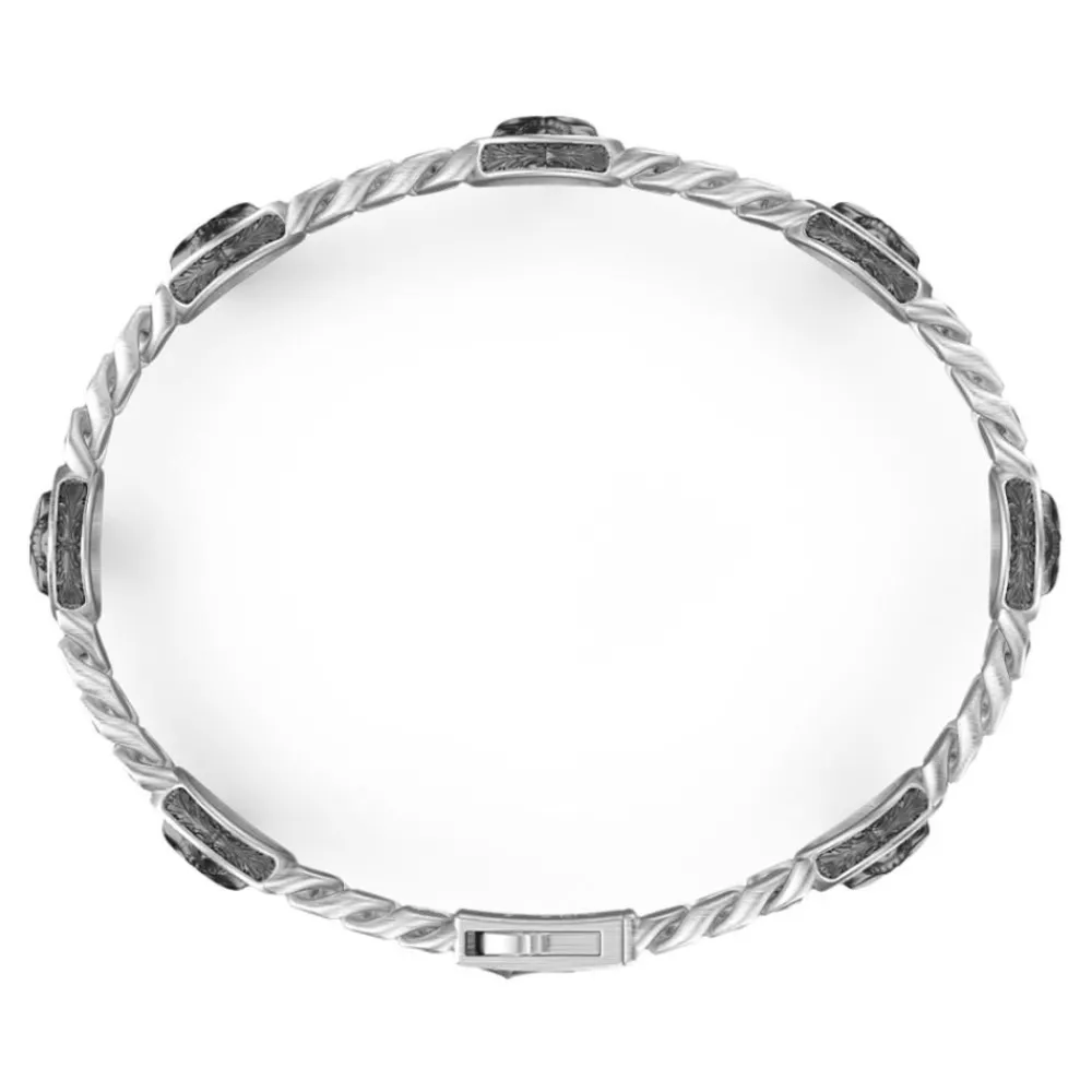 Cheap Zancan Silver Curb Chain Bracelet With Skulls. Bracelets