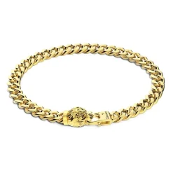 Hot Zancan Silver Curb Chain Bracelet With Tiger Head Closure. Bracelets