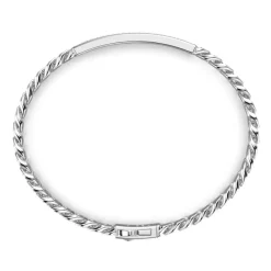 Shop Zancan Silver Curb Chain Bracelet With Black Stones. Bracelets