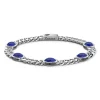Cheap Zancan Silver Curb Chain Bracelet With Blue Stones. Bracelets