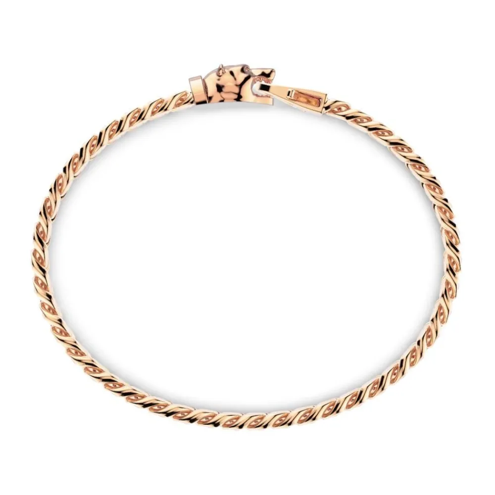 Fashion Zancan Silver Curb Chain Bracelet With Bear Head Closure. Bracelets