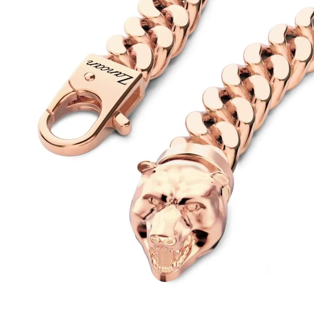 Fashion Zancan Silver Curb Chain Bracelet With Bear Head Closure. Bracelets
