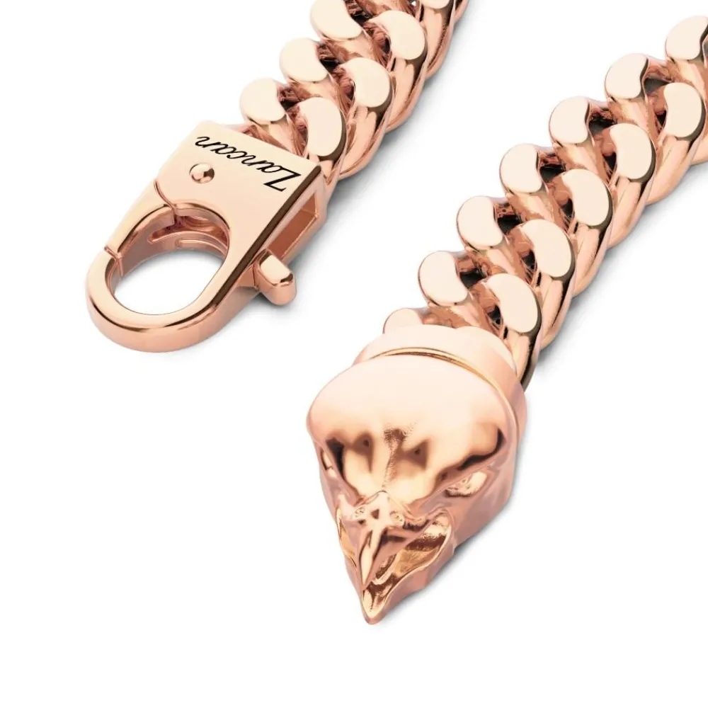 Shop Zancan Silver Curb Chain Bracelet With Eagle Head Closure. Bracelets