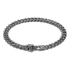 Online Zancan Silver Curb Chain Bracelet With Wolf Head Closure. Bracelets