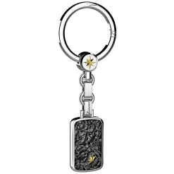 Cheap Zancan Silver Keychain With Barbed-Wire Effect Tag. Porte-clés