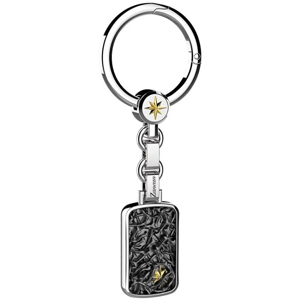 Cheap Zancan Silver Keychain With Barbed-Wire Effect Tag. Porte-clés