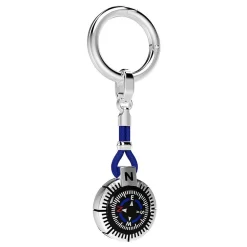 Flash Sale Zancan Silver Keychain With Black Compass. Porte-clés