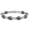 New Zancan Silver Link Bracelet With Skulls. Bracelets