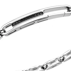 Sale Zancan Silver Link-Only Bracelet With Black Stones. Bracelets