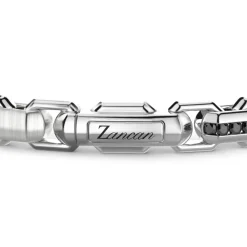 Shop Zancan Silver Link-Only Bracelet With Black Stones. Bracelets