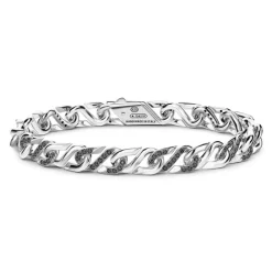 Hot Zancan Silver Link-Only Bracelet With Black Stones. Bracelets